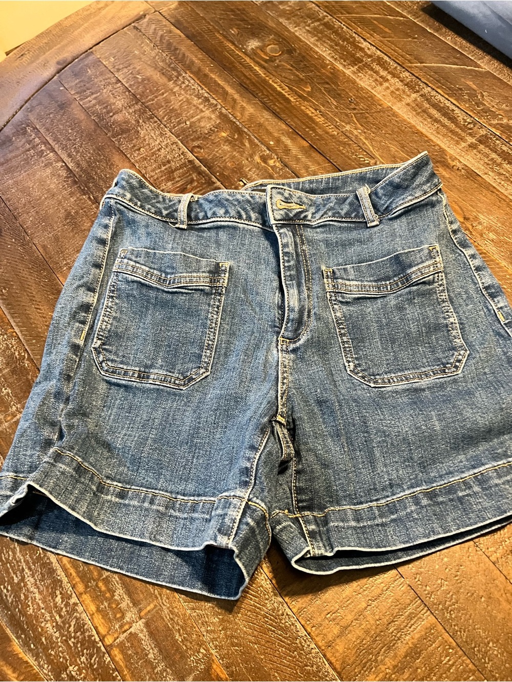 Simply Vera Vera Wang Distressed Mid-Blue Denim Shorts